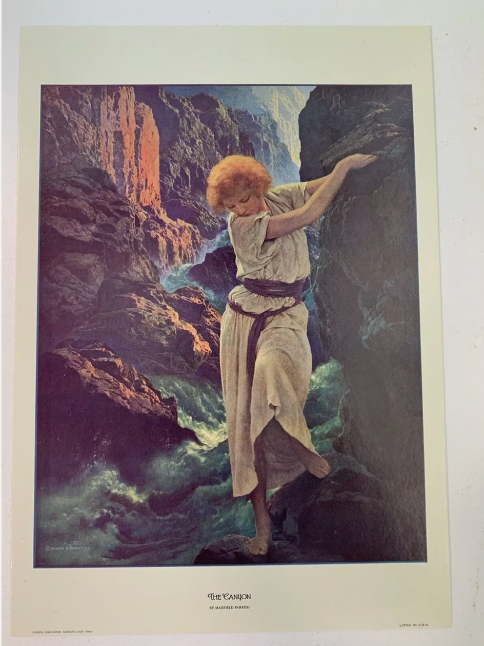 Art Print | Vintage Maxfield Parrish, "The Canyon" Lithograph