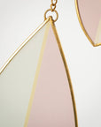 Brighten any room with this pink & green stained glass suncatcher with copper accents—elegant, modern, and perfect as a gift.