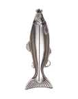 Sleek silver fish flask—stainless steel, pocket-friendly, and perfect for on-the-go pours. Polished, portable, and ready to make a splash.