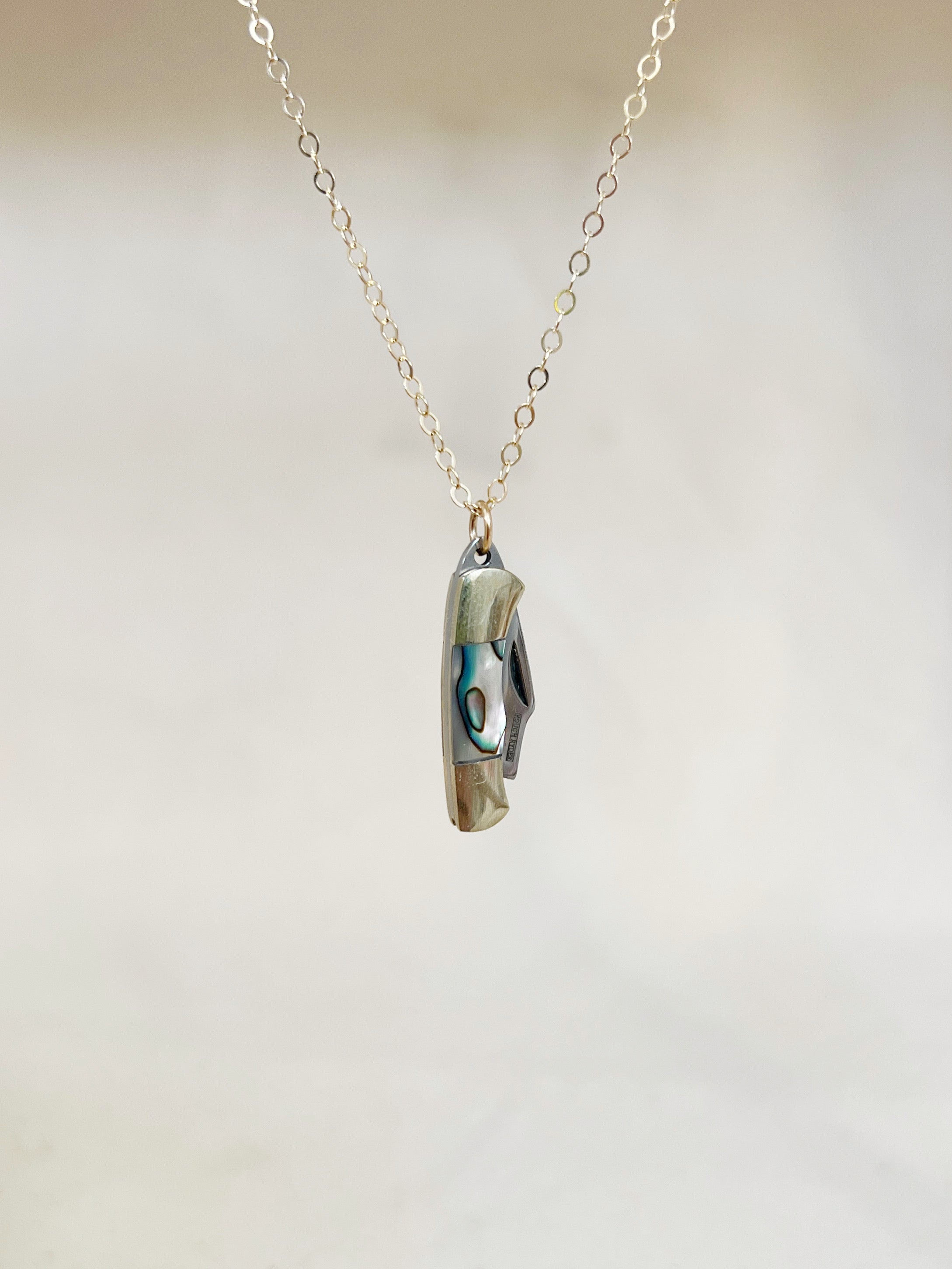 Mini Mother of Pearl Knife Necklace - Main Image