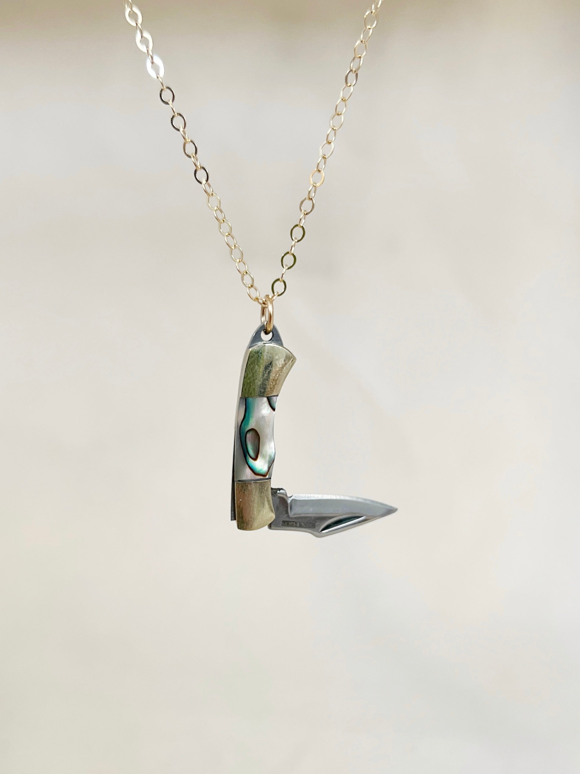 Mini Knife Necklace | Mother of Pearl Inlay