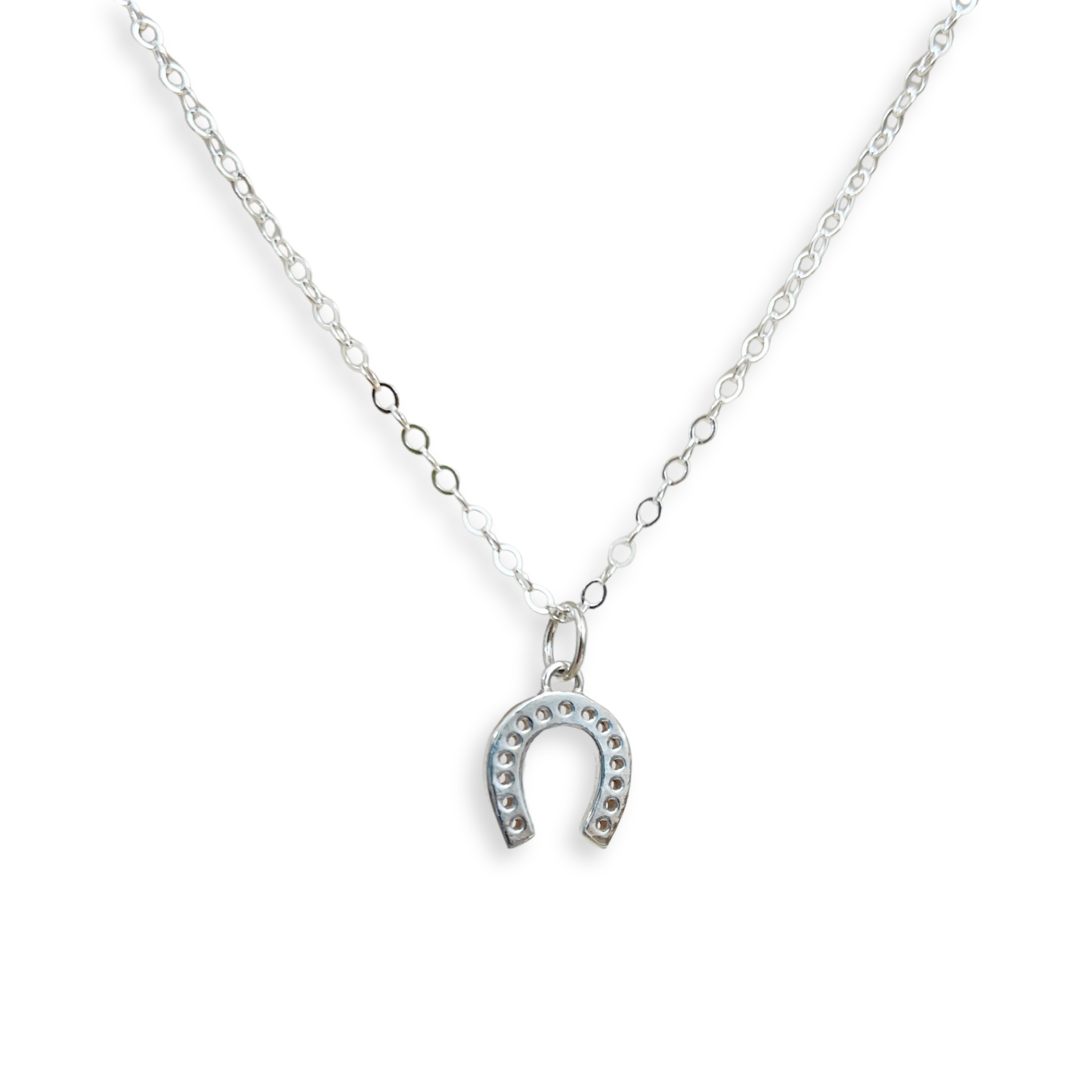 Sterling Silver Horseshoe Charm Necklace