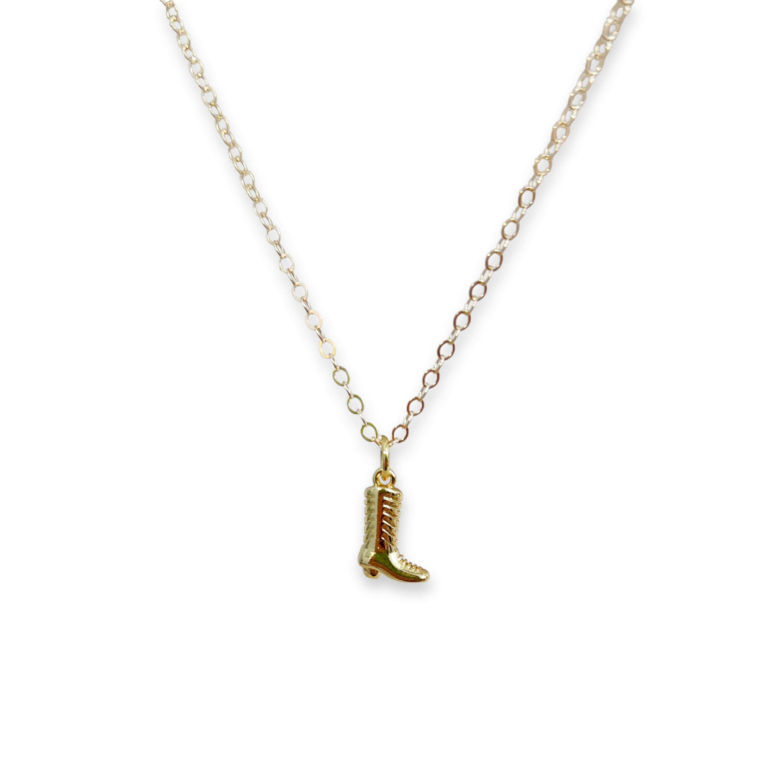 Gold-filled Cowboy Boot Charm Necklace