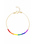 Pride Anklet / Rainbow Beaded 14k Gold-filled