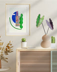 Stained Glass | Tropical Green Large Alocasia Leaf