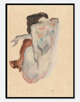 Art Print | "Crouching Nude in Shoes and Black Stocking" by Egon Schiele