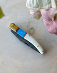 Folding Pocket Knife | Bone & Turquoise Damascus Steel