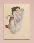 Art Print | "Crouching Nude in Shoes and Black Stocking" by Egon Schiele