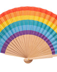 Wooden Fan | Rainbow Stripe