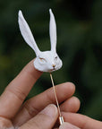 Ceramic Brooch | White Fox