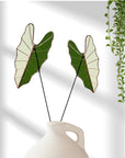 Stained Glass | Tropical Green Large Alocasia Leaf
