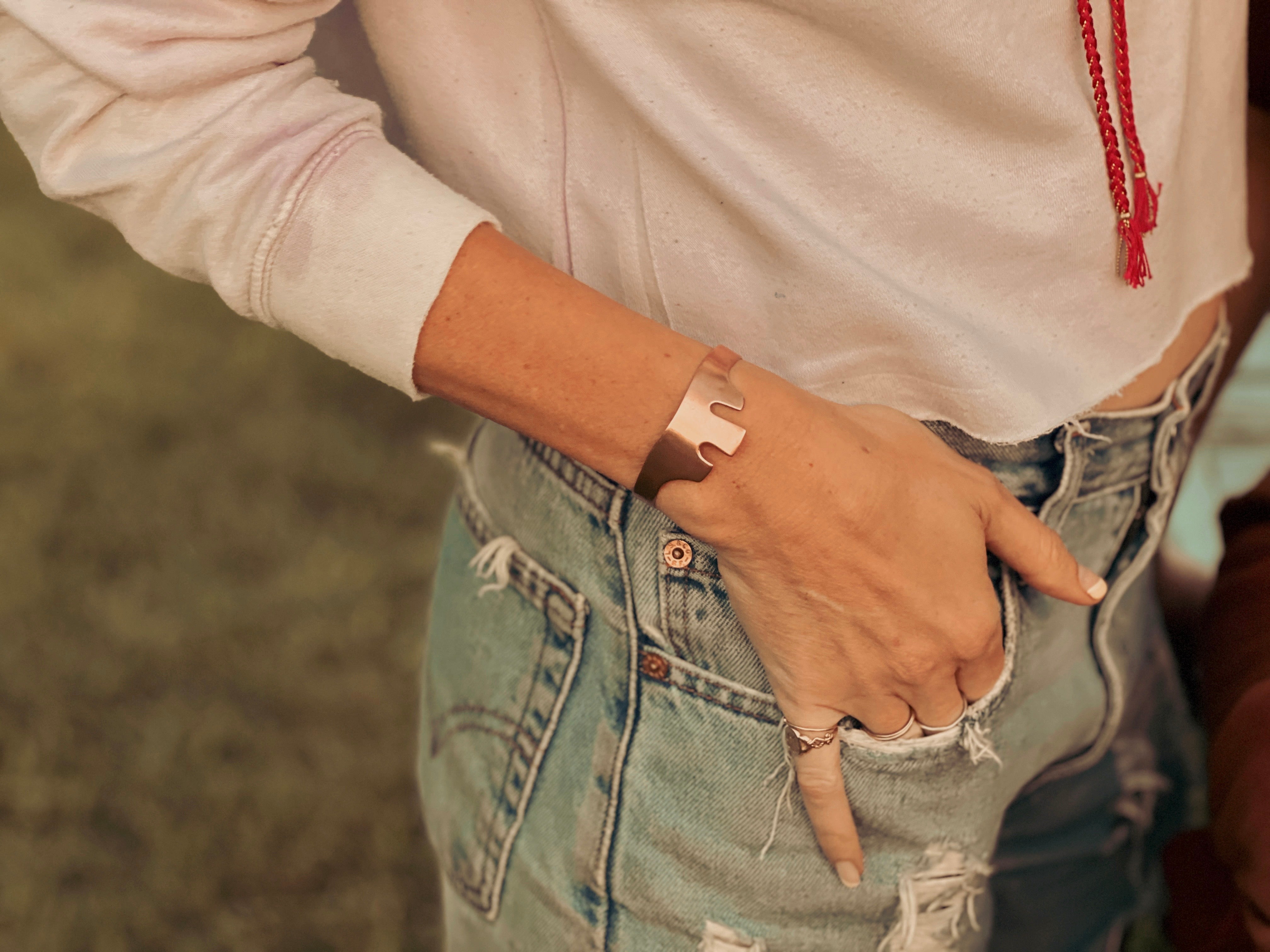Año Cuff Bracelet | Silver, Copper & Brass