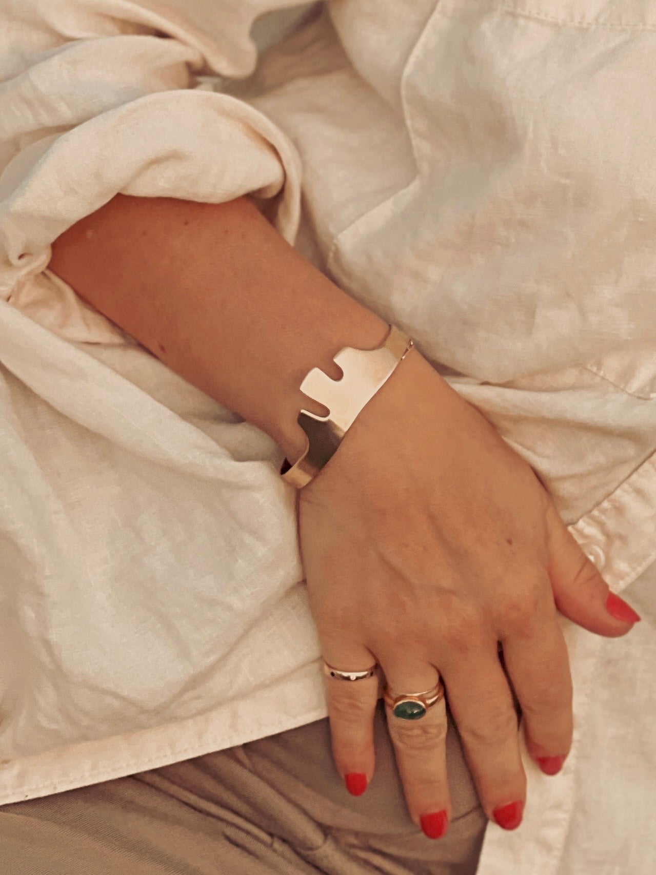 Año Cuff Bracelet | Silver, Copper & Brass