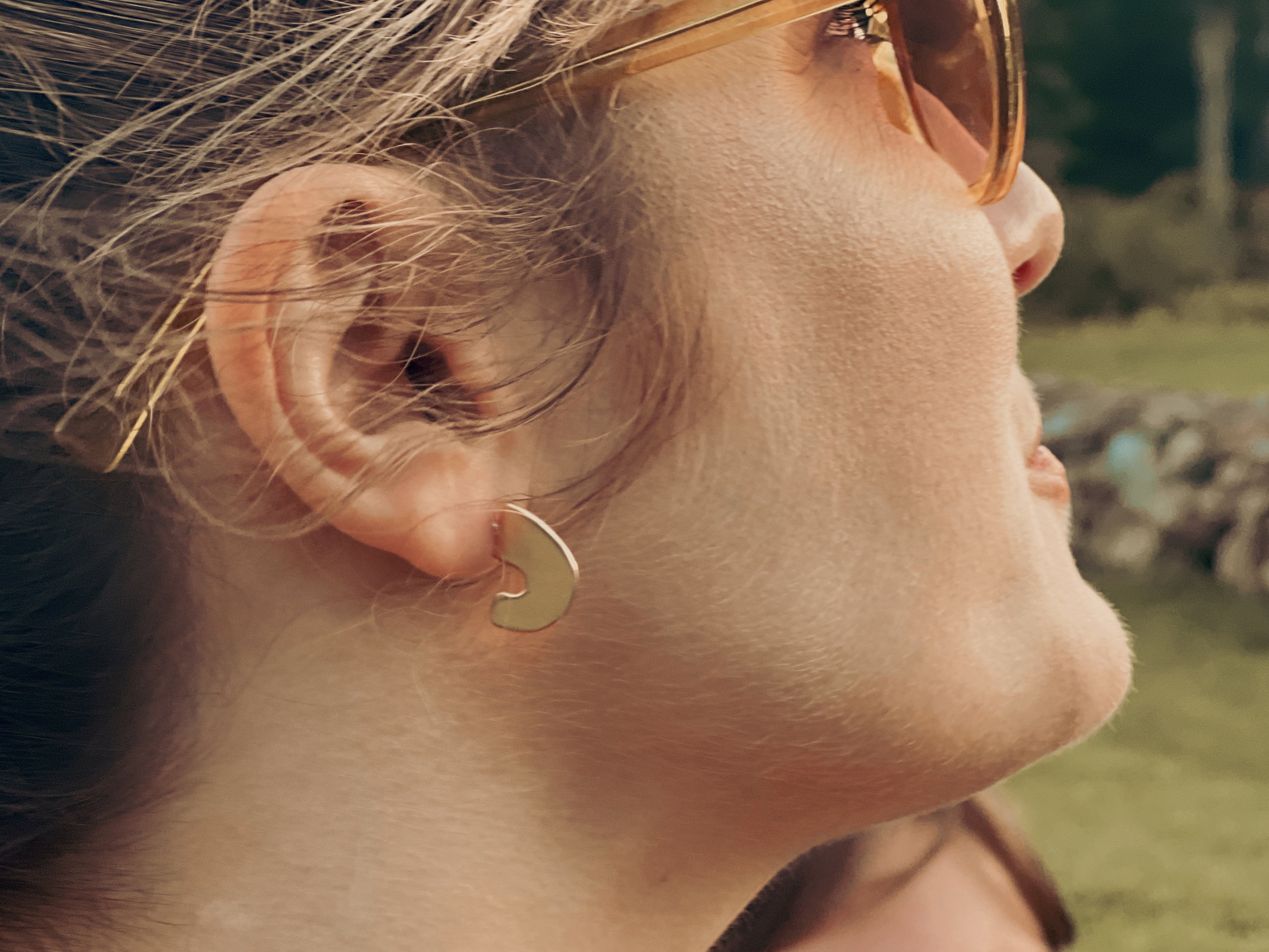 Día Stud Earrings | Silver, Copper & Brass