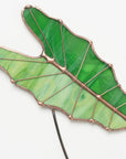 Stained Glass | Tropical Green Large Alocasia Leaf