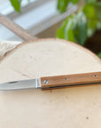 Folding Pocket Knife | Grooved Papagayo Olive Wood