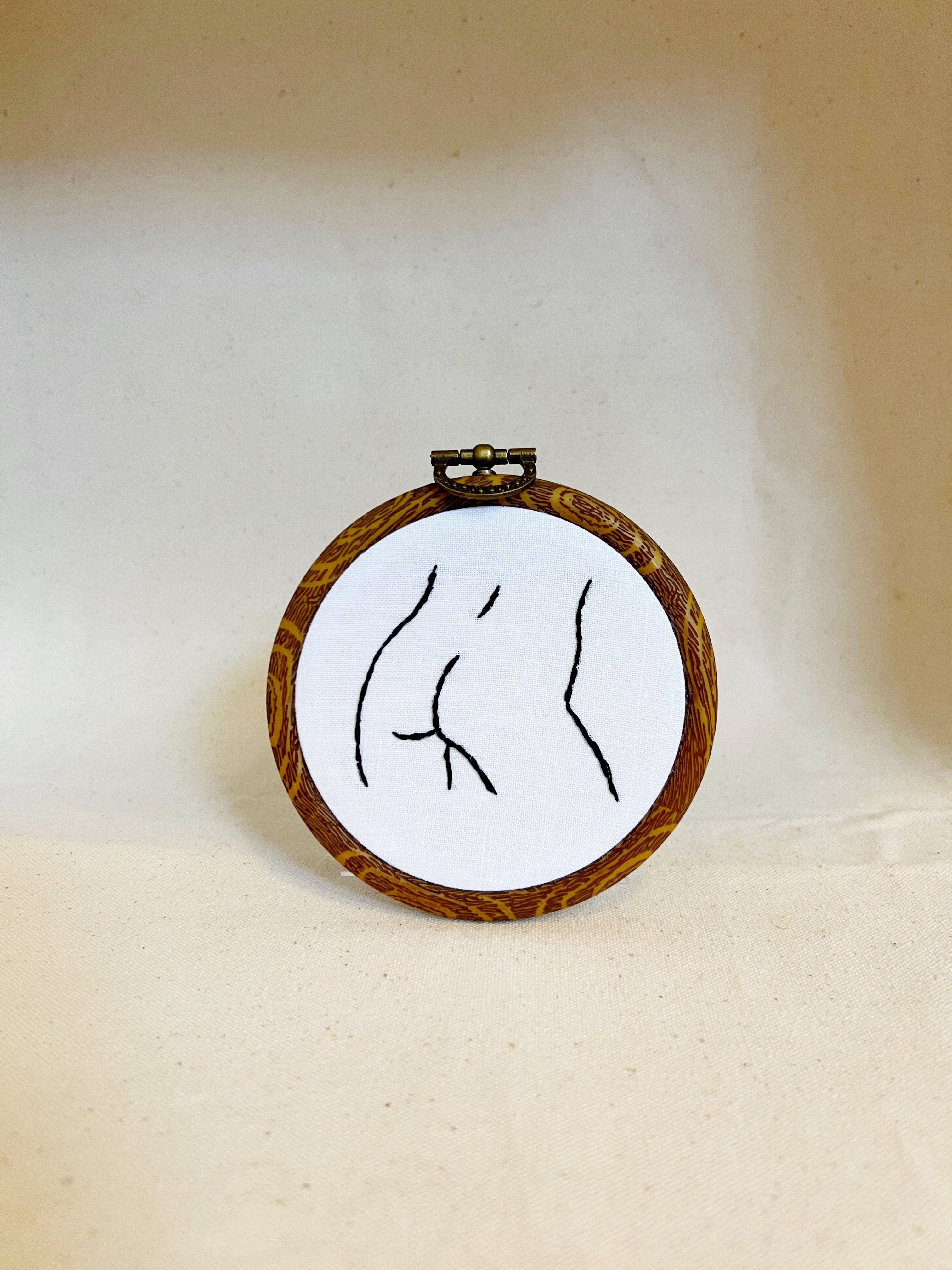 Her Butt | Framed Embroidery