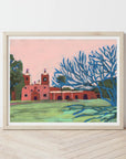 San Antonio Missions National Historical Park is not only a UNESCO World Heritage Site and also happens to make for a beautiful print. This print is by Austin-based artist, El Baker. Baker transforms Texas landscapes into playful artworks, sure to brighten your home with unexpected colorways.