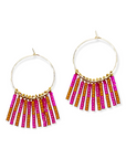 Kaleid Fringe Hoop Earrings