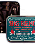 Indulge in the rich aromas of Big Bend National Park with Good & Well Supply Co's hand-dipped incense cones. Encased in a robust aluminum tin, these cones are thoughtfully designed, with the lid serving as a convenient burning surface. With notes of charred wood, amber, smoky embers, and spice, you'll be transported to an evening camping in Big Bend. 