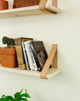 Affirm Leather And Wood Strap Shelf