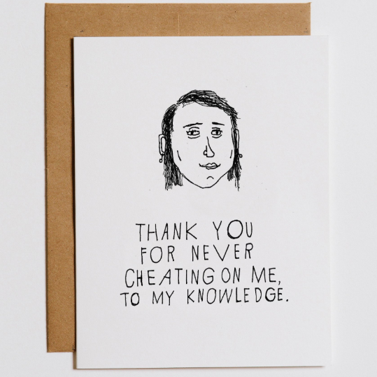 Greeting Card | Thanks for Not Cheating