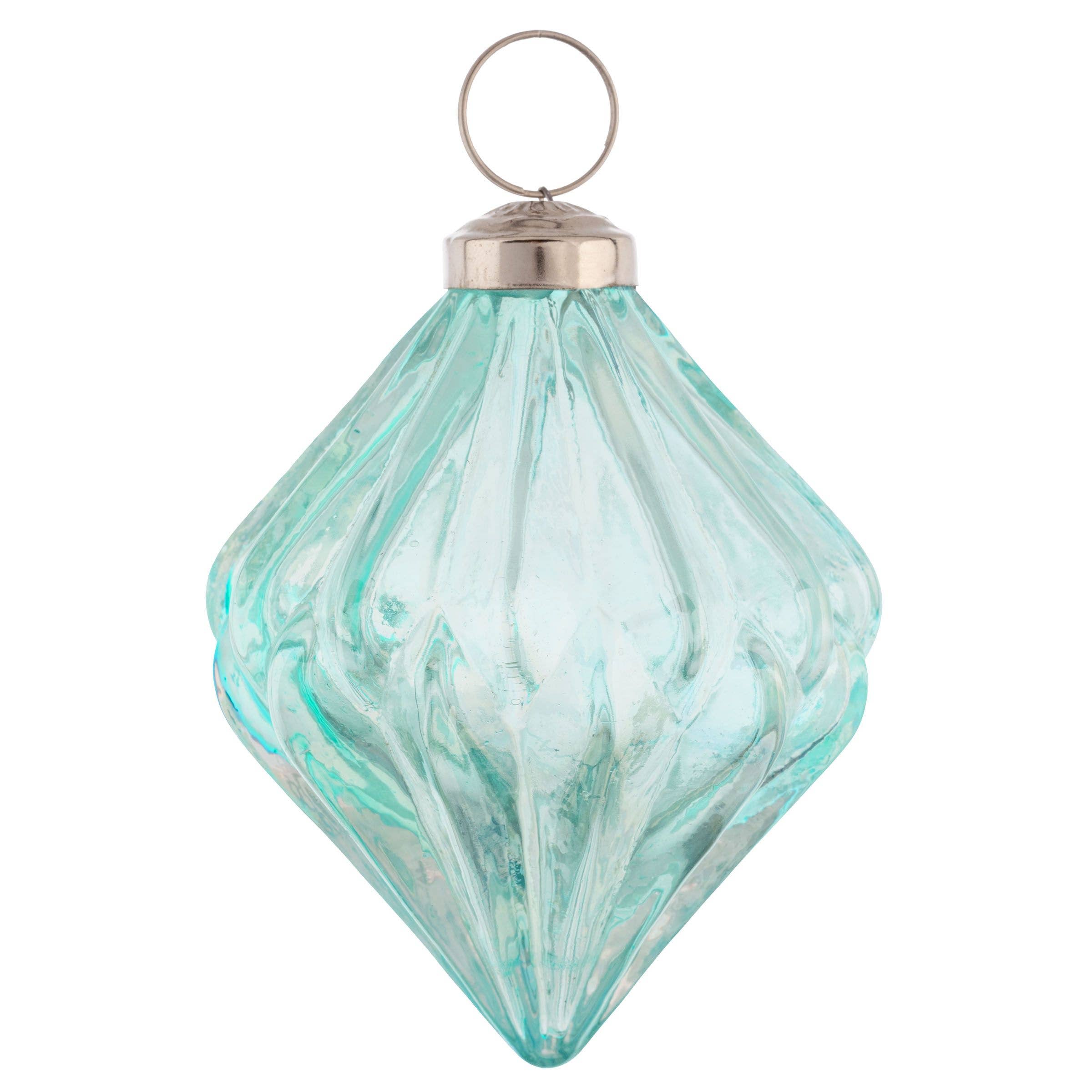 Holiday Ornament | Glass Fluted Green