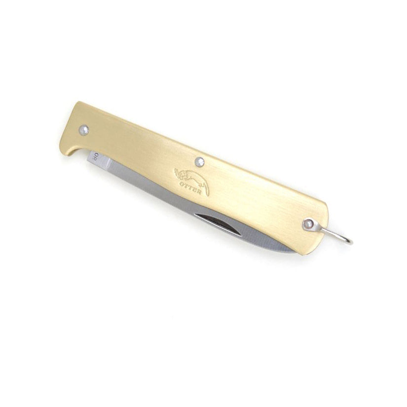 10726.R Folding knife OTTER Mercator series stainless steel brass