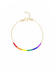 Pride Bracelet / Rainbow Beaded 14k Gold-filled