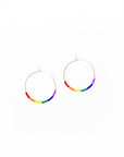Pride Hoop Earring / Rainbow Beaded 14k Gold-filled