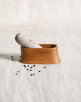 Oak Mortar and Marble Pestle