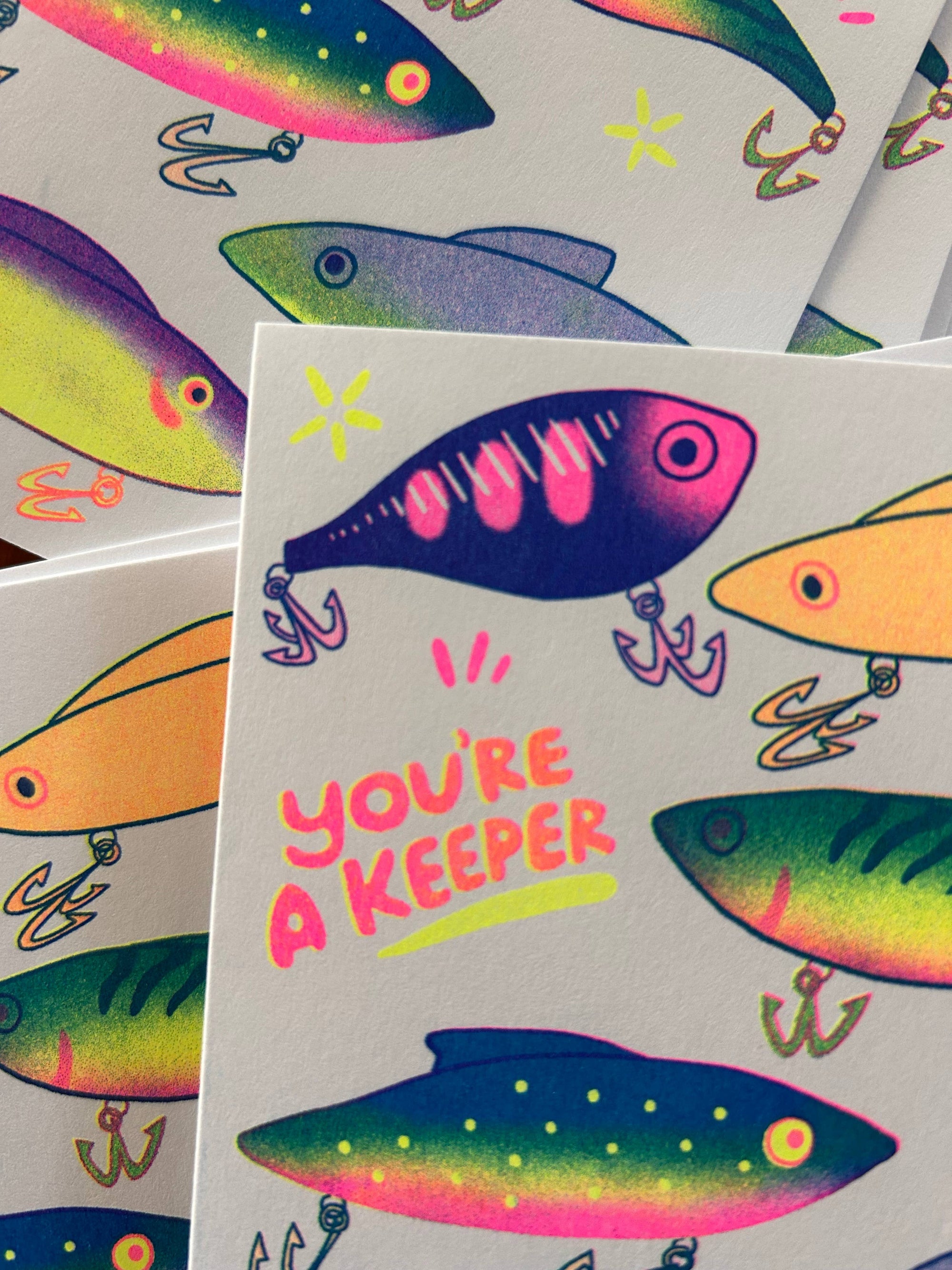 Greeting Card | You're a Keeper (Fishing Lures)