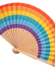 Wooden Fan | Rainbow Stripe
