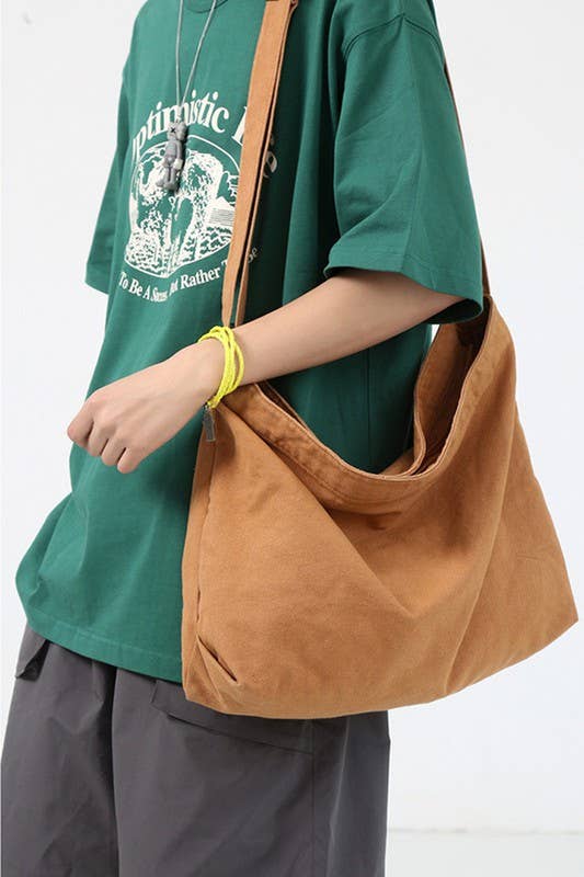 Shoulder Bag | Brown Canvas Crossbody