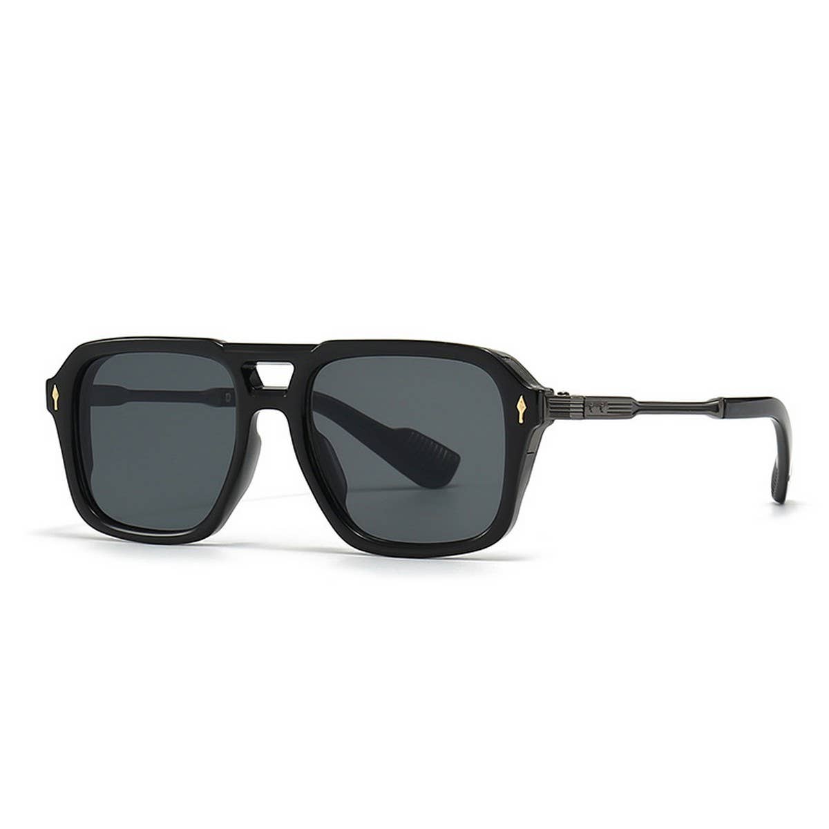Sunglasses | Black Retro Double Beam Square Frame