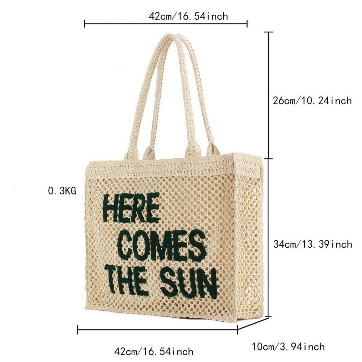 LARGE CAPACITY STRAW BAG WITH EMBROIDERED LETTERS_CWAB4700: CAMEL / (OS) 1