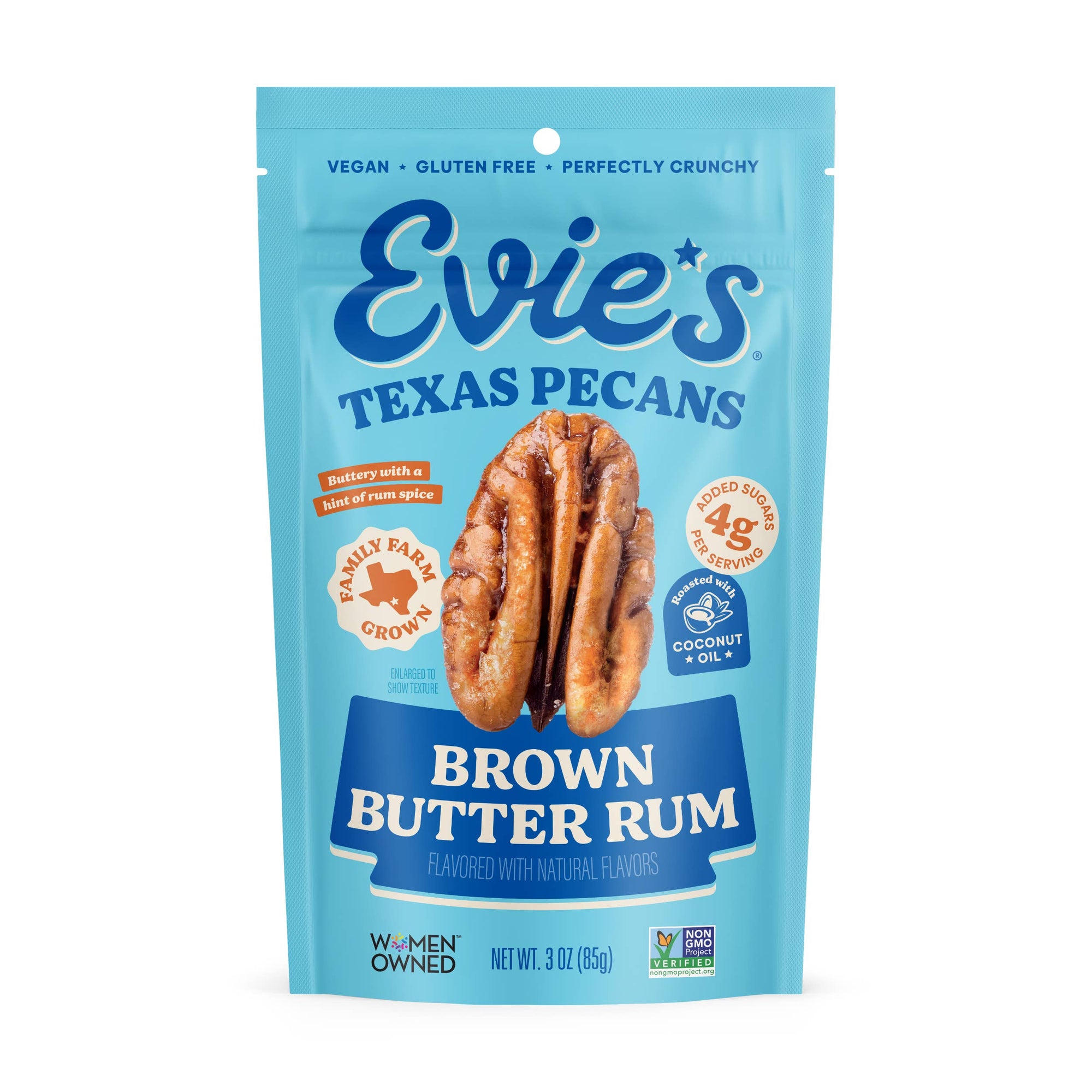 Evie's Snacks | Brown Butter Rum Candied Pecans