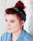 Western Bandana | Navy Polka Dot