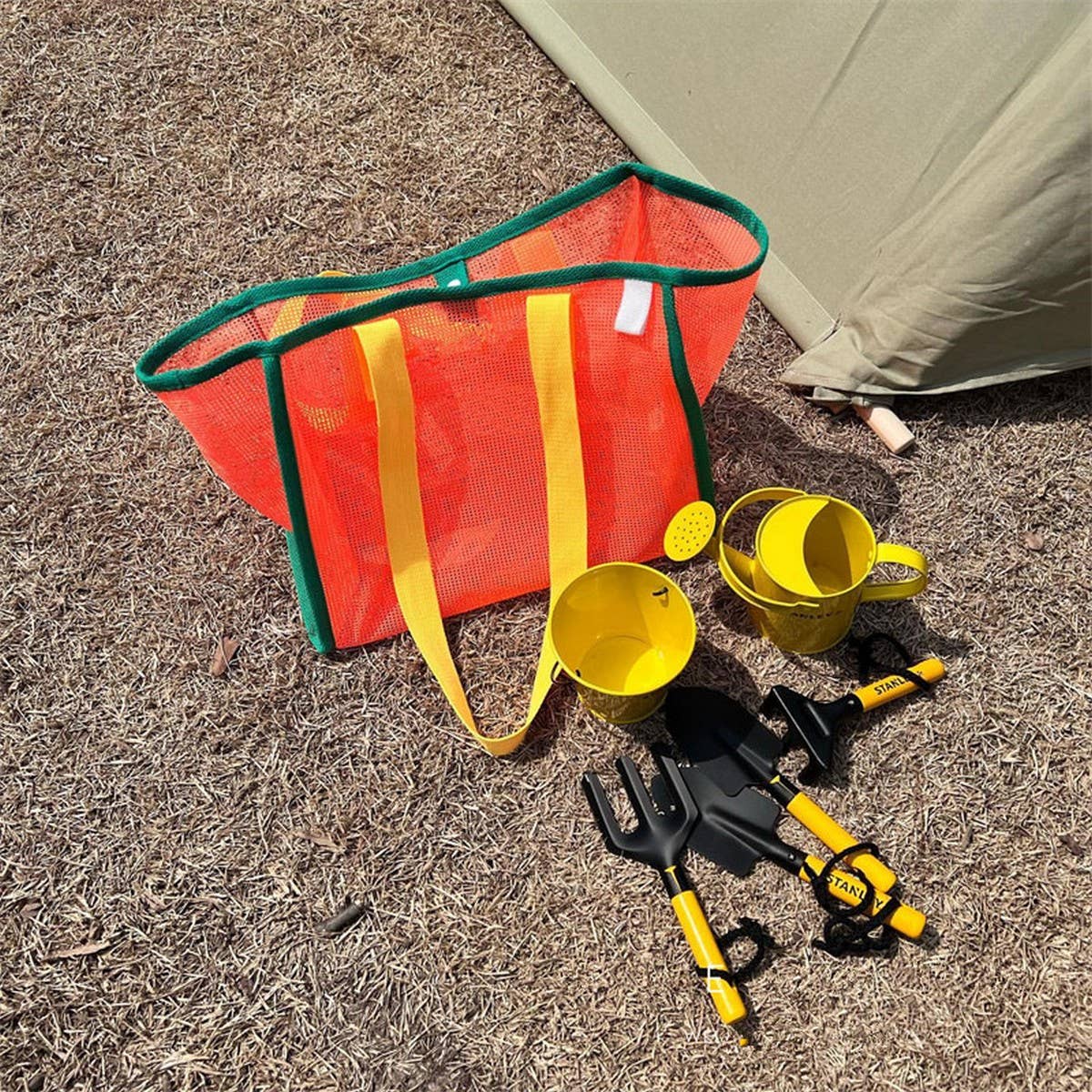 Mesh Contrast Beach Bag