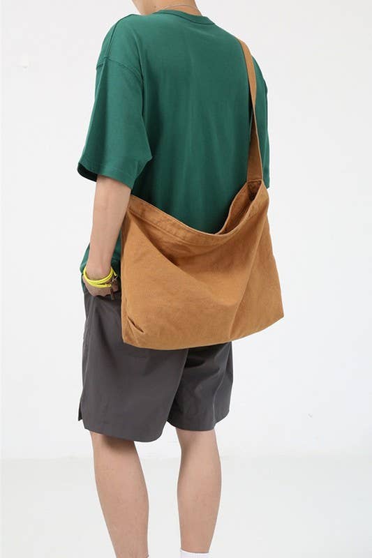 Shoulder Bag | Brown Canvas Crossbody