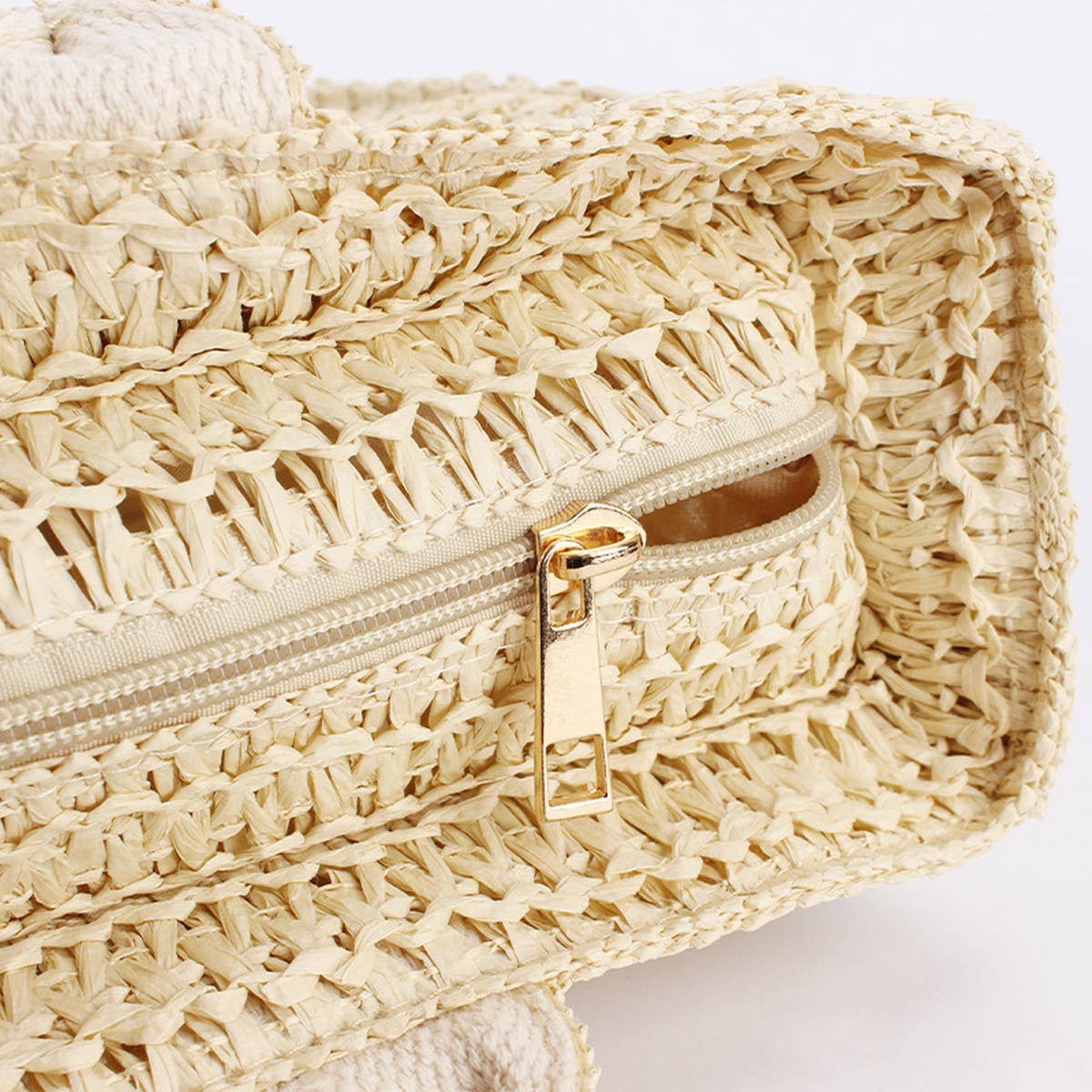 LARGE CAPACITY STRAW BAG WITH EMBROIDERED LETTERS_CWAB4700: CAMEL / (OS) 1