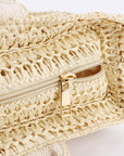 LARGE CAPACITY STRAW BAG WITH EMBROIDERED LETTERS_CWAB4700: CAMEL / (OS) 1
