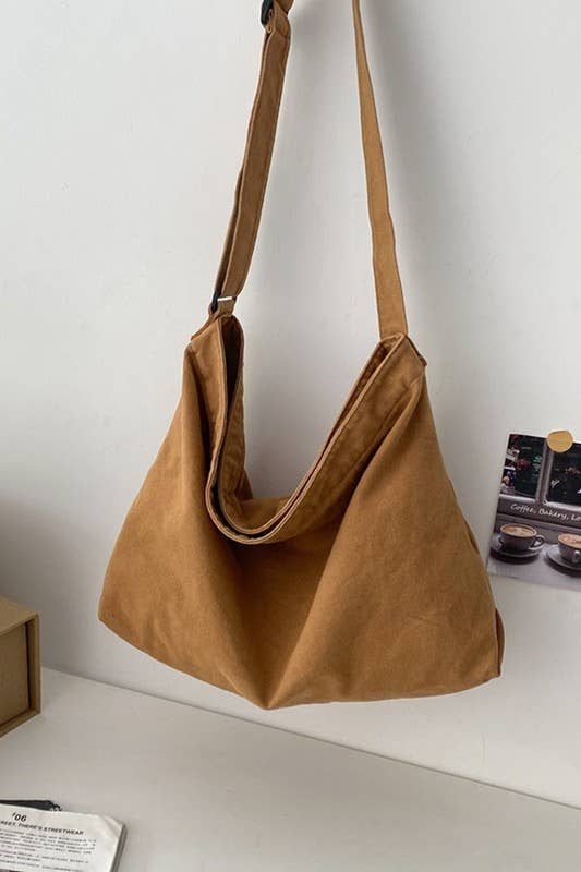 Shoulder Bag | Brown Canvas Crossbody