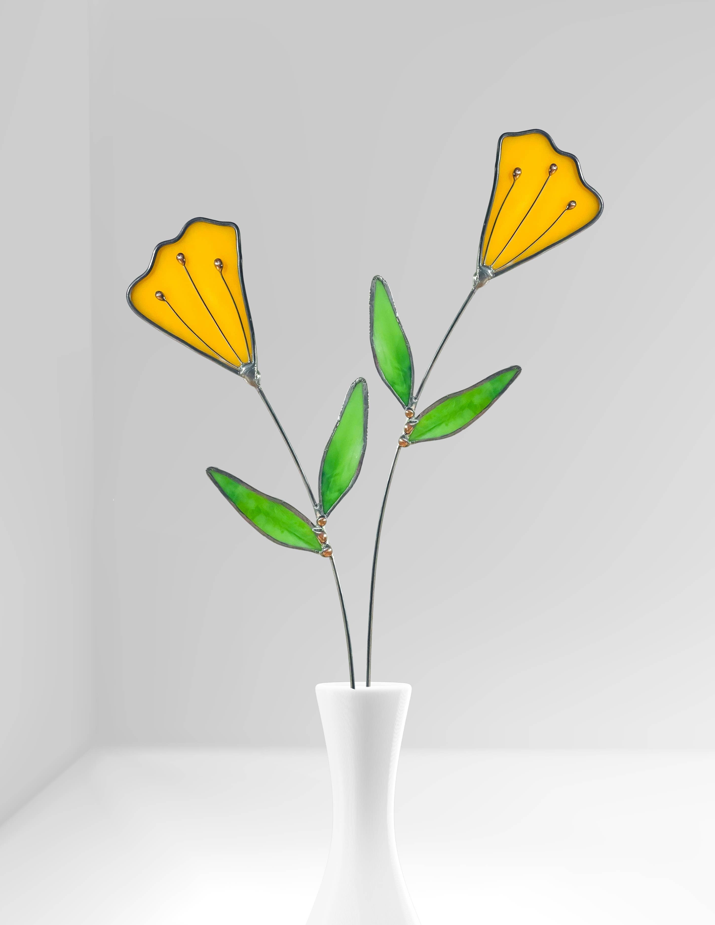 Stained Glass | Mod Blue Flowers
