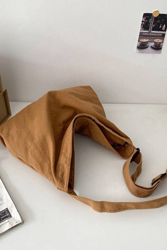 Shoulder Bag | Brown Canvas Crossbody