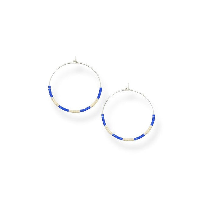 Kaleid Hoop Earrings | Japanese Glass Beads on Sterling Silver
