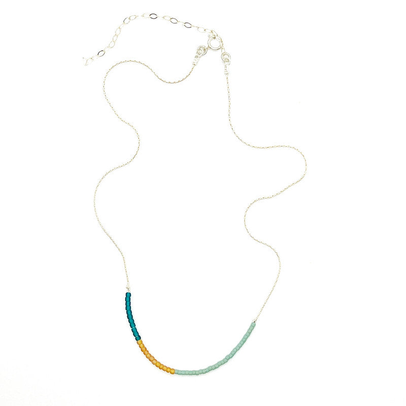 Dusk Necklace | Japanese Glass Beads on Sterling Silver Chain