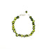 Strand bracelet of olive green freshwater pearls with a sterling silver lobster clasp on white