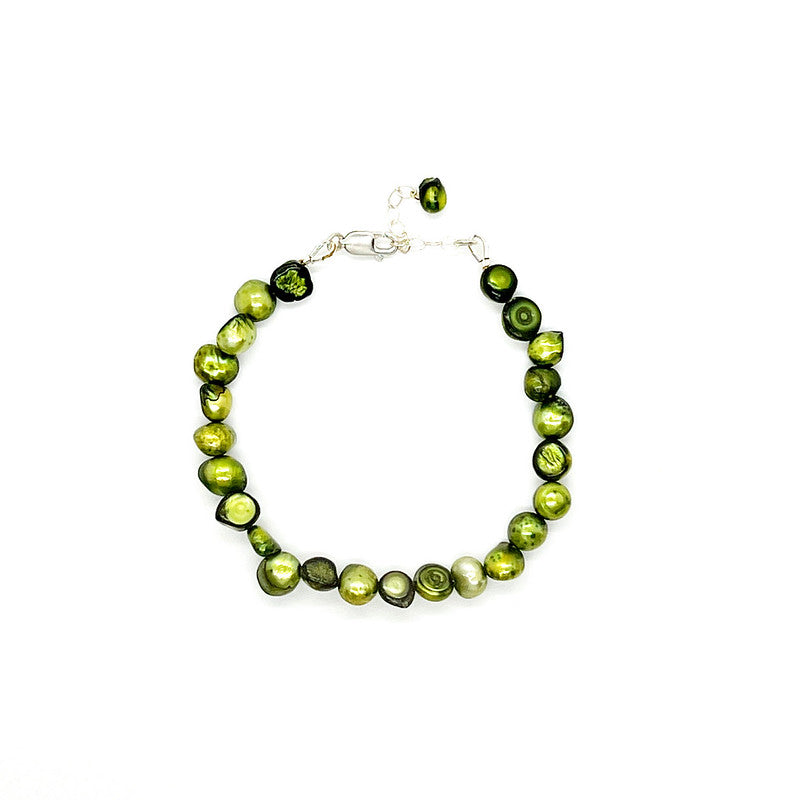 Perla Strand Bracelet | Olive Freshwater Pearls with Sterling Silver