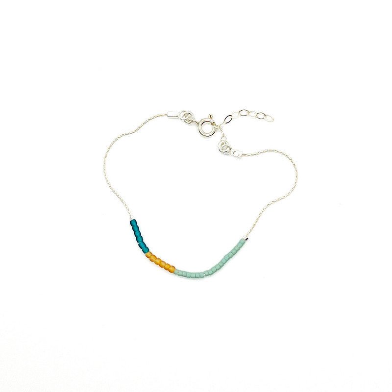 Dusk Bracelet | Japanese Glass Beads on Sterling Silver Chain
